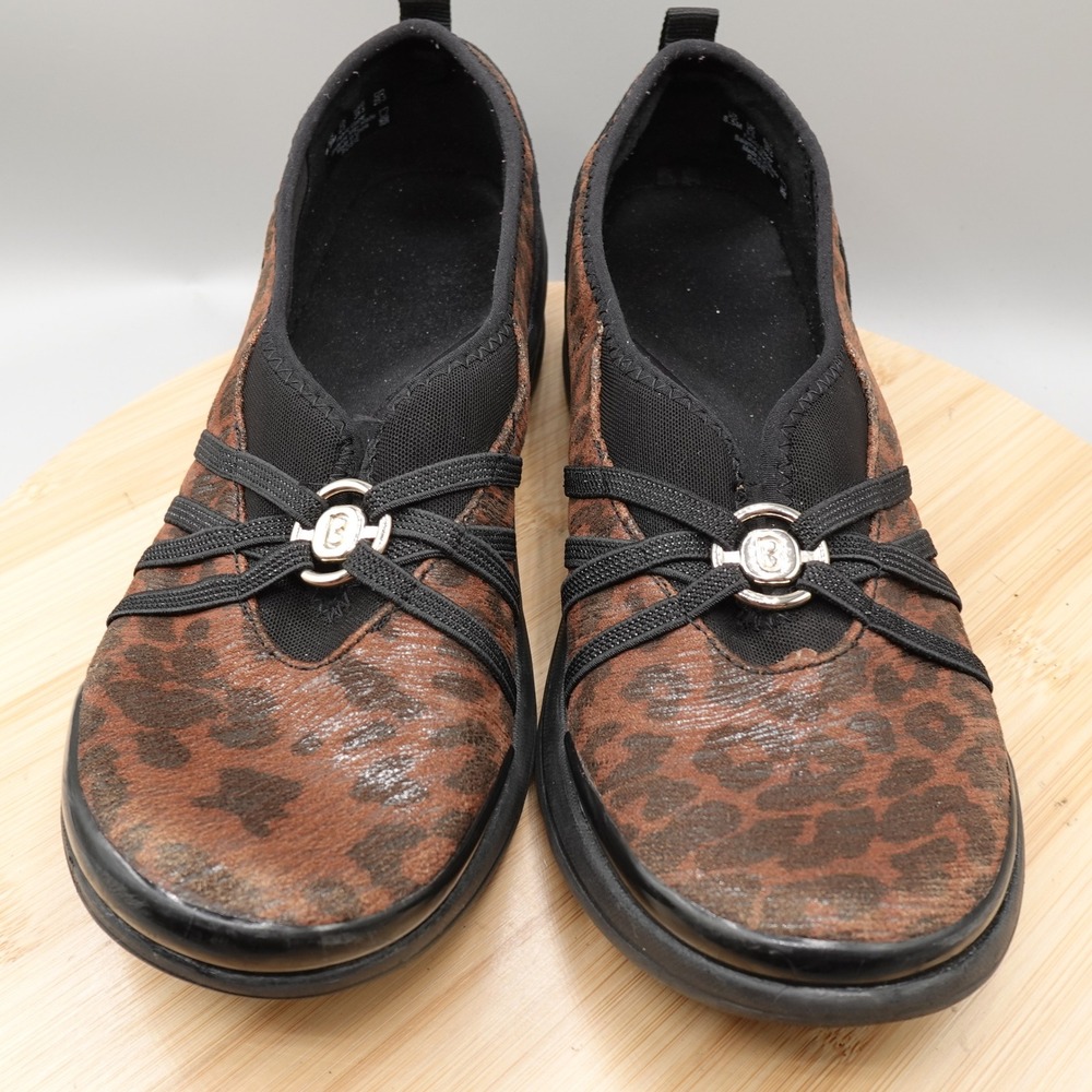 Bzees Shoes Women 8.5M Brown Leopard Print Slip On Comfort Sneakers Flaw - Picture 2 of 7